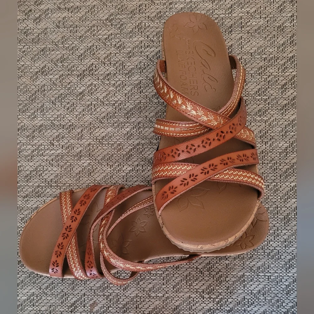 Skechers Tan Strappy Sandals - Picture 4 of 5